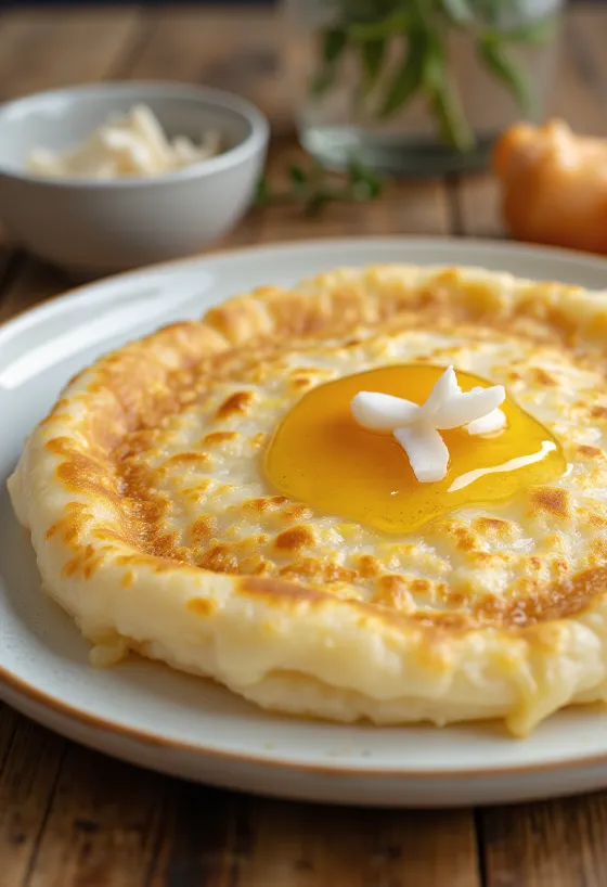 Miodowe Appam z miodem, podane ze świeżym bananem i nutą mleczka kokosowego