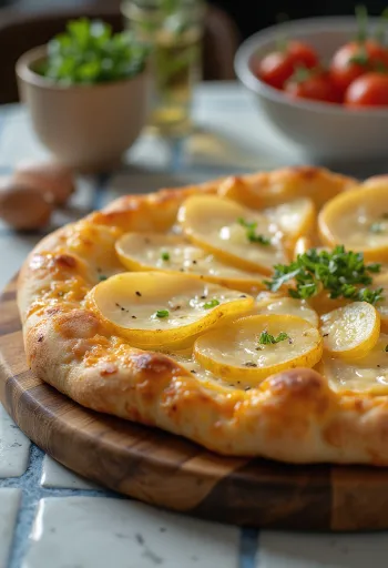 Szwajcarska pizza z serem raclette