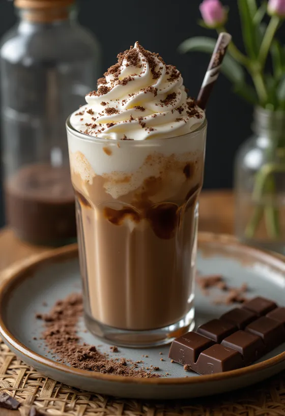 Szklanka czekoladowego frappé