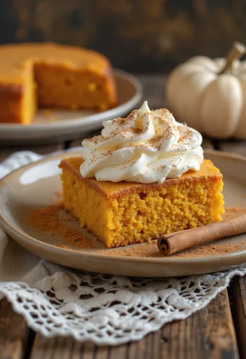 Tort z kremem dyniowym podany