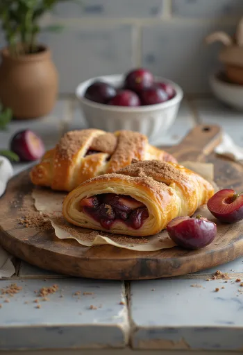 Strudel śliwkowy z cynamonem świeżo upieczony