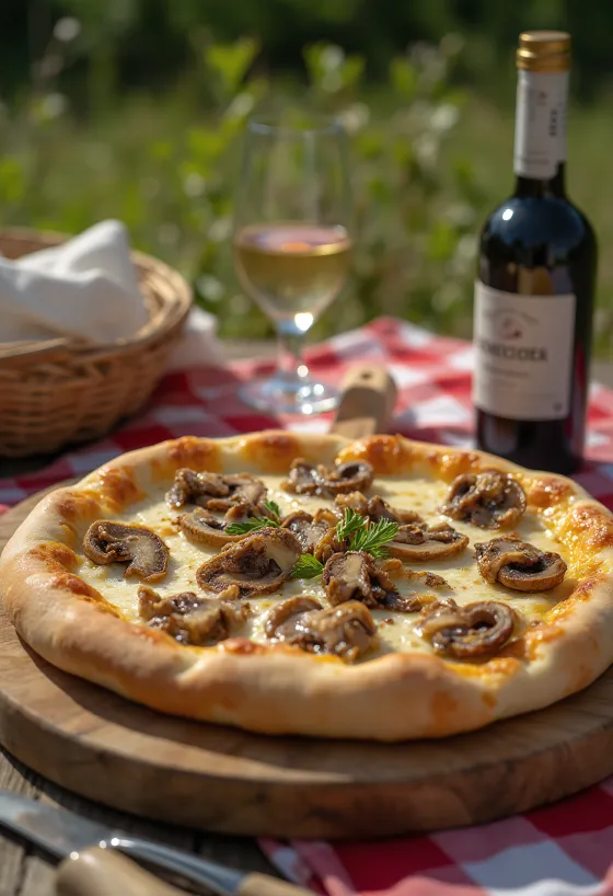 Pizza w stylu uralskim z borowikami