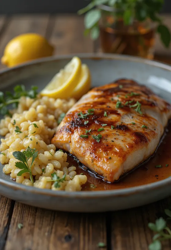 Wędzony pstrąg BBQ podany na talerzu