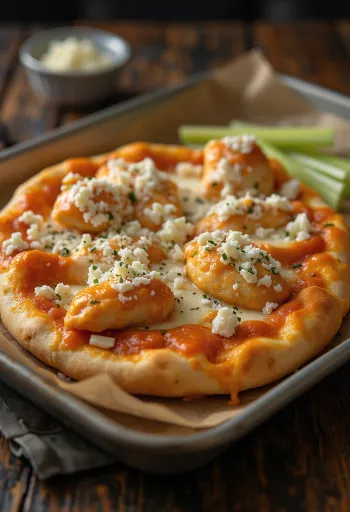 Pizza Buffalo chicken z pikantnym kurczakiem i serem pleśniowym