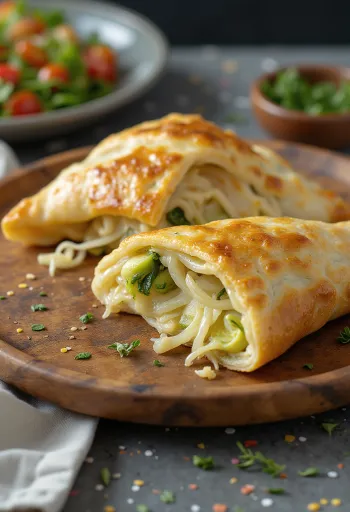 Świeżo upieczone calzone z kalarepą