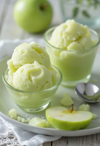 Domowy sorbet z zielonego jabłka orzeźwiający deser