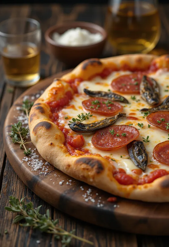 Pizza Diavola z anchois i chili