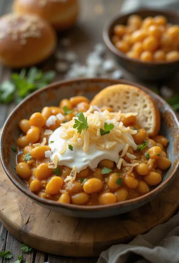 Misal pav dahi w wersji jogurtowej, podane z bułką pav i świeżą kolendrą