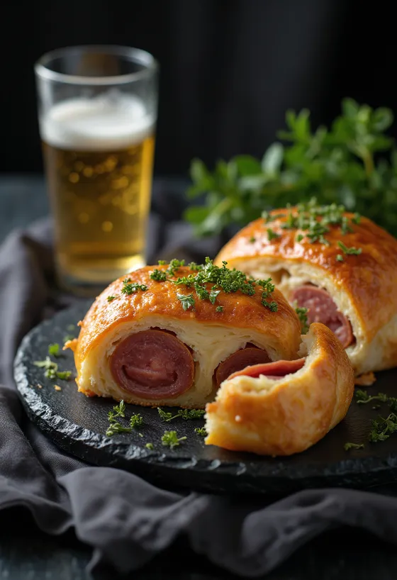 Stromboli z salami, z bogatym nadzieniem z salami i roztopioną mozzarellą na wierzchu, chrupiące na zewnątrz i miękkie w środku.