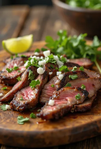 Carne asada podane z tortillą i sałatką