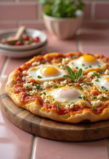 Pizza Szakszuka na bazie pomidorów i jajek o pikantnym smaku