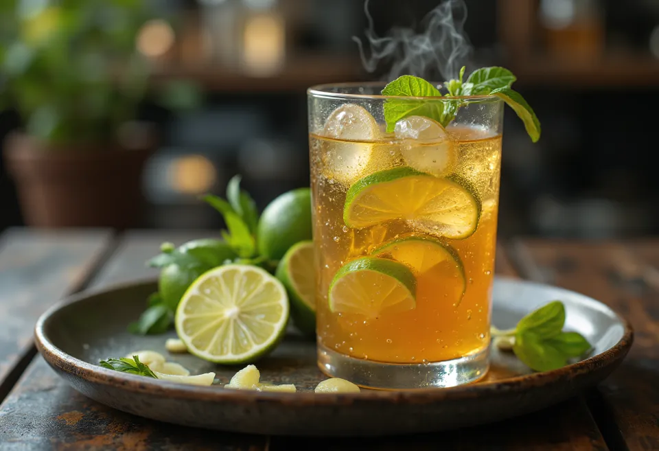 Cydr limonkowy w szklance