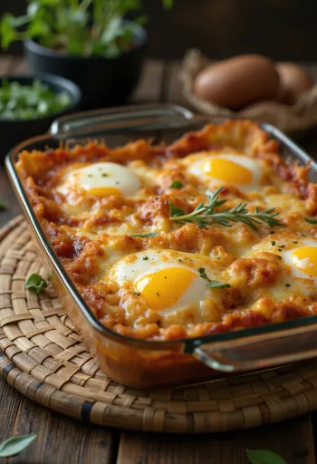 Parmigiana z panierowanym bakłażanem, sosem pomidorowym i serami