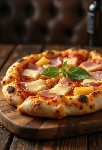 Hawaiian pizza z ananasem i szynką