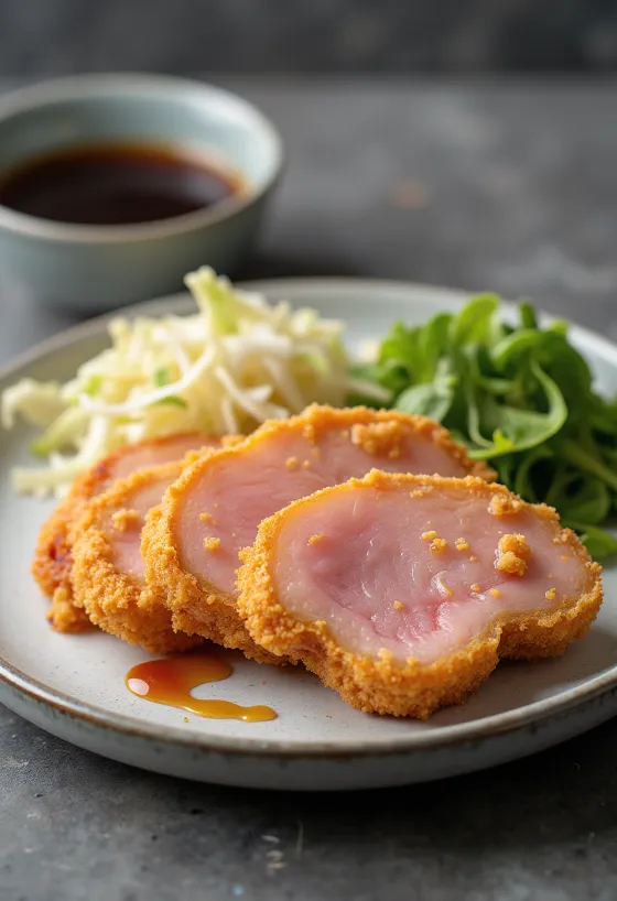 Katsu Ham, chrupiące panierowane plastry szynki z sosem tonkatsu