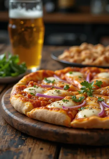 Kimchi pizza z koreańskim kimchi i sosem gochujang