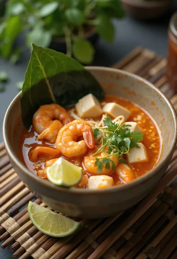 Tom Yum Ramen podany w stylu fusion ostro-kwaśnym