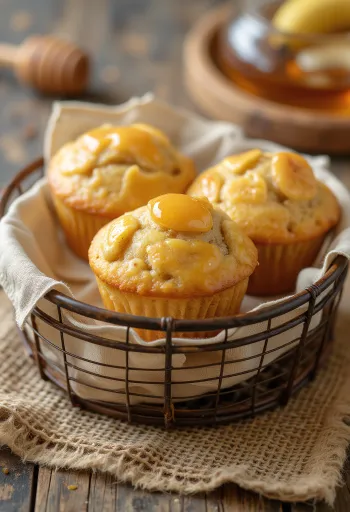 Muffiny bananowo-miodowe podane na talerzu