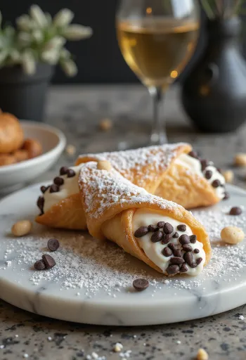Cannoli wzbogacone czekoladą i orzeszkami ziemnymi