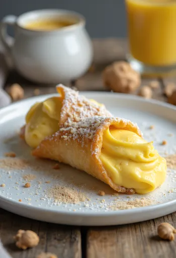 Cannoli z ajerkoniakiem podane