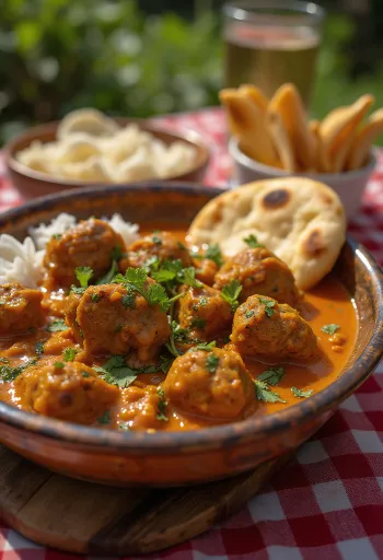 Curry z jagnięciny w stylu Balti, pikantne curry z jagnięciny podane z kolendrą