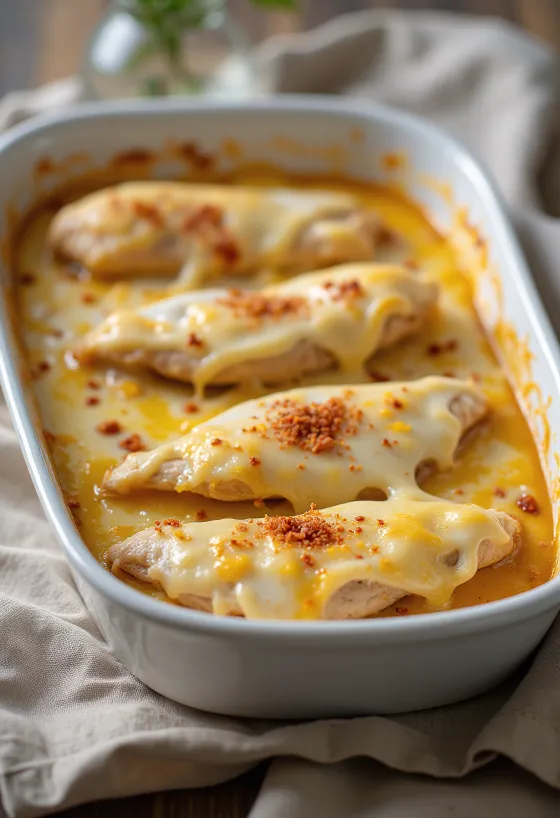 Pierś z kurczaka w sosie serowo-śmietanowym podana na talerzu