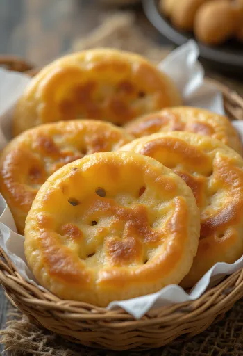 Sopaipilla chilena podana, chrupiąca i usmażona na złoty kolor
