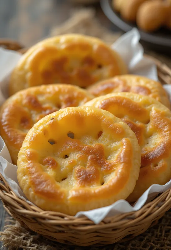 Sopaipilla chilena podana, chrupiąca i usmażona na złoty kolor