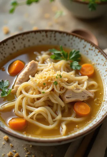 Rosół z kury na bogato podany w wazie