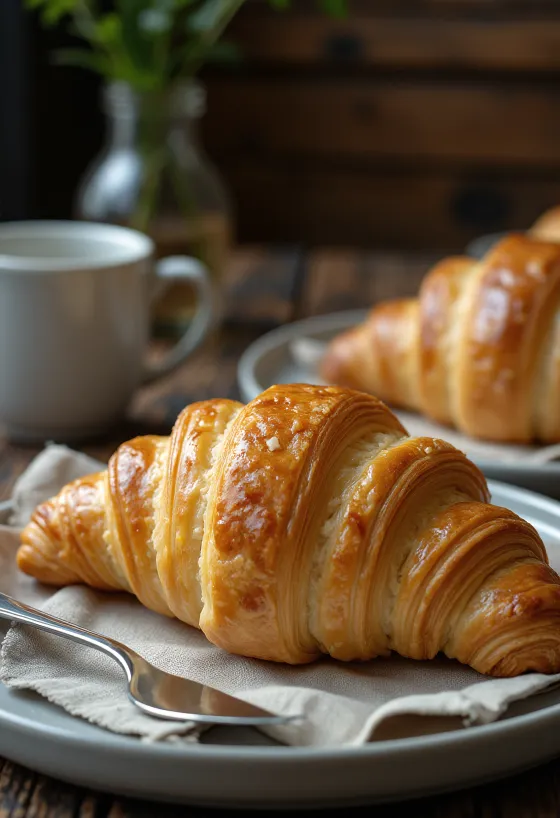 Keto croissant podany na talerzu