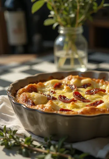 Quiche z mozzarellą i suszonymi pomidorami w rustykalnym wydaniu