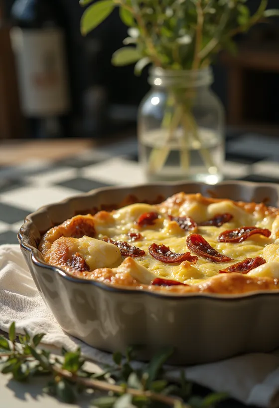 Quiche z mozzarellą i suszonymi pomidorami w rustykalnym wydaniu