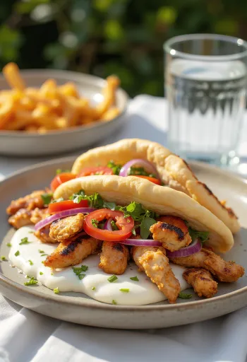 Gyros z kurczakiem podawany w picie