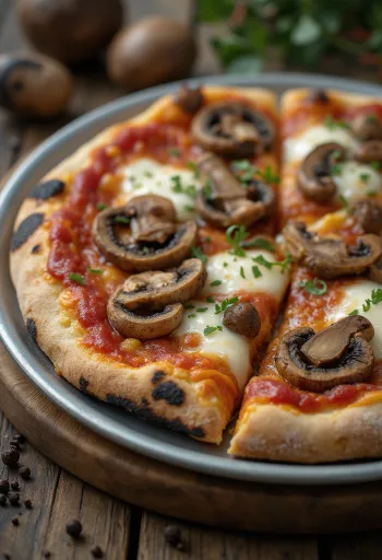 Pizza ai Funghi di Bosco z grzybami leśnymi i mozzarellą