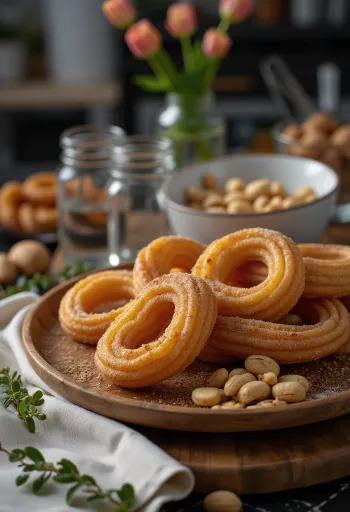 Churros w posypce z orzeszków ziemnych
