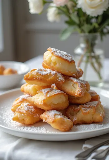 Niemieckie pączki Schmalzkuchen podane na talerzu