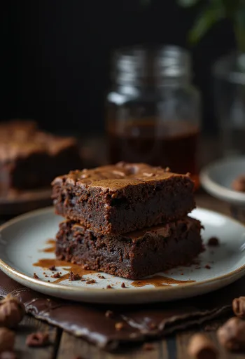 Czekoladowe brownie z chrupiącym wierzchem i miękkim środkiem, pokrojone na kawałki
