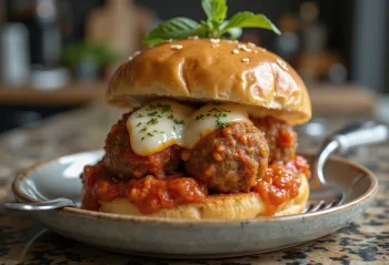 Burger z klopsikami w sosie