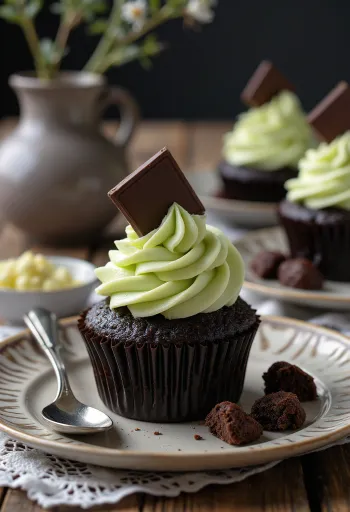 Babeczki After Eight podane na talerzu