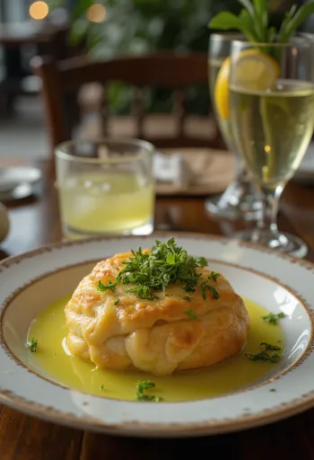 Paille z miętą, świeżo podane i udekorowane liśćmi mięty