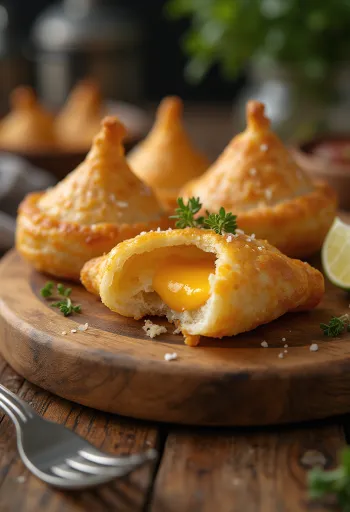 Coxinha z serem cheddar, chrupiące brazylijskie danie nadziewane serem cheddar