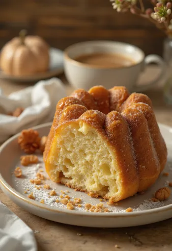 Kremowa babka kasztanowo-waniliowa na talerzu