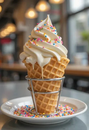 Lody w rożku Drumstick Birthday Cake podane