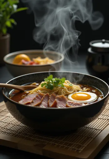 Beef ramen podany z wołowiną