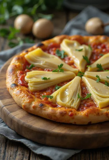 Pizza z karczochami na blasze