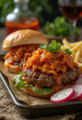 Koreański burger kimchi