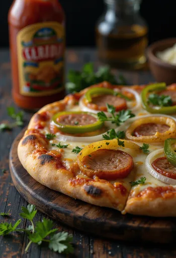 Pizza Carioca z brazylijskim serem i wędzoną kiełbasą