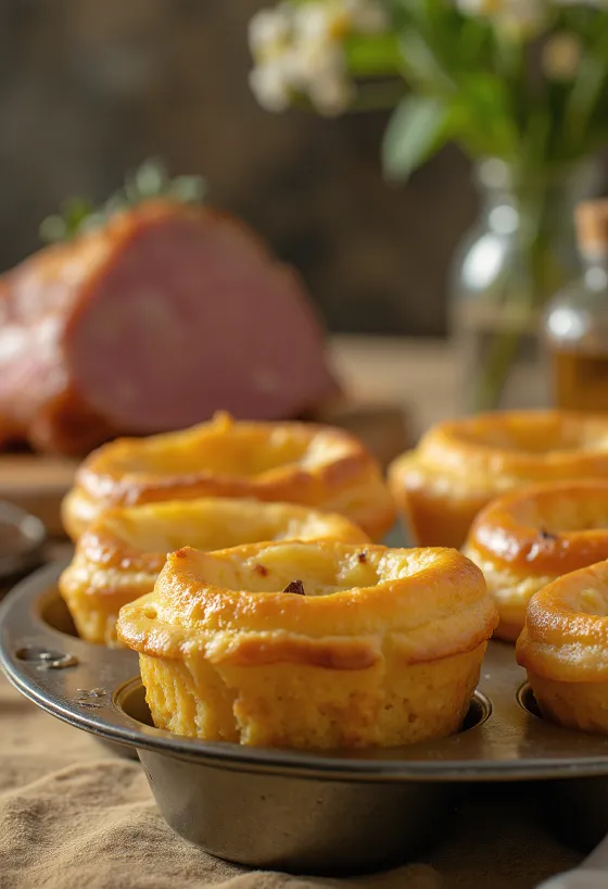 Yorkshire pudding z rozmarynem, podawany na świeżo