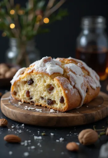 Stollen ponczowy podany