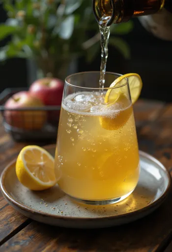 Nalewanie cydru Sidra do szklanki